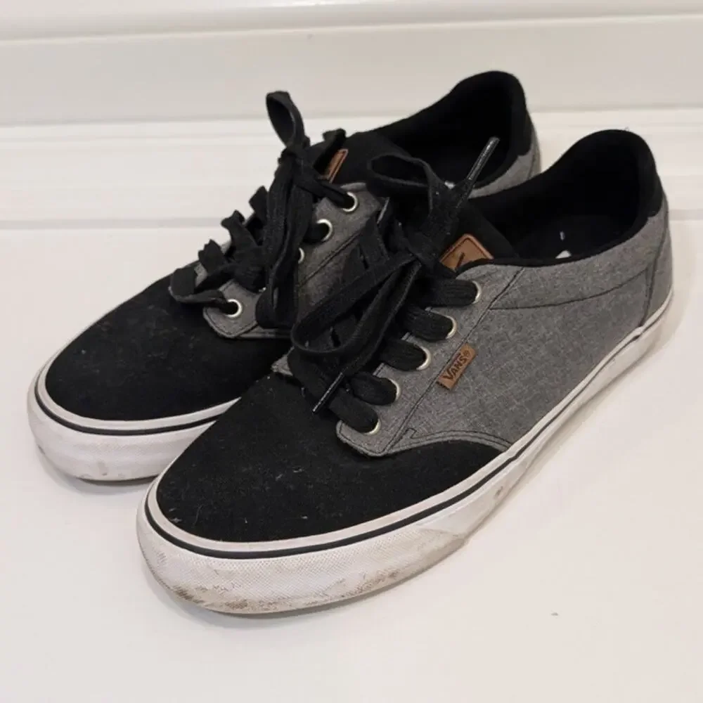 Vans Atwood Delux Sneaker Grey Black Canvas Casual Emo Grunge Athleisure Size 10